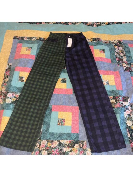 Denim - Ragged NEW $95 Woman’s Sz 24 Jeans Patchwork Plaid Pants New With Tags Denim